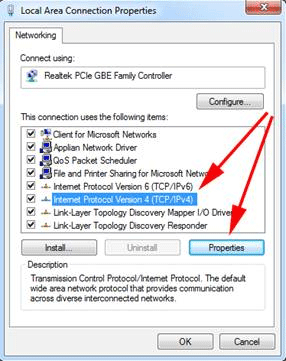 Local Area Connection Properties